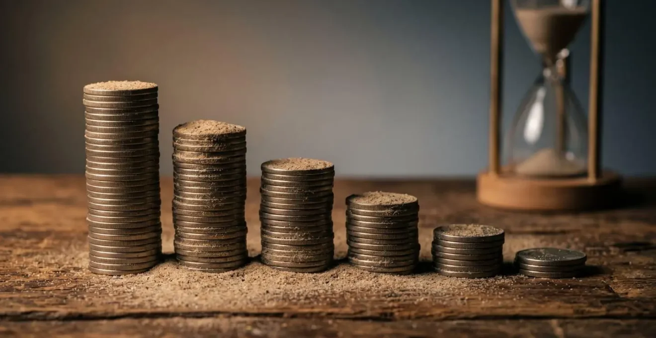 Visualisation symbolique de l'érosion progressive d'un capital par les frais
