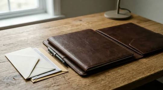 Préparation méticuleuse d'un dossier de réclamation d'assurance avec documents organisés