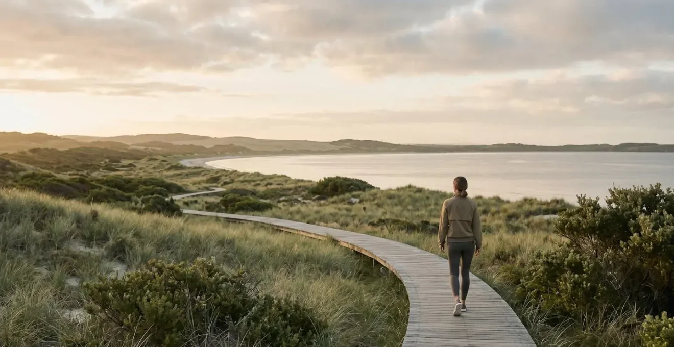 Scène évoquant un mode de vie sain et préventif dans un environnement naturel